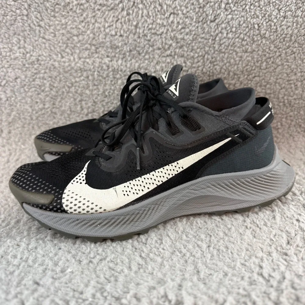 Nike Pegasus Trail 2 Mens Size 7 Black White Running Hiking Trail‎ Shoes CK4305
